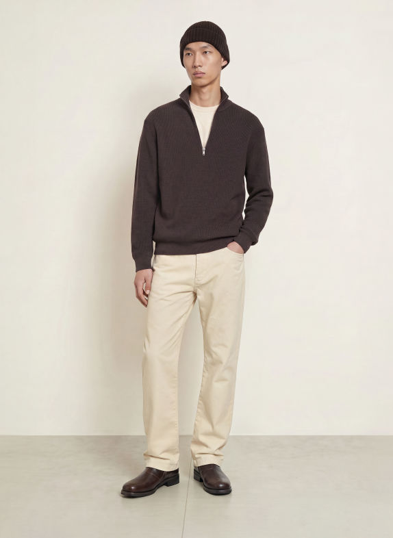 NN.07 Pull col zippé DANNY MARRON FONCÉ