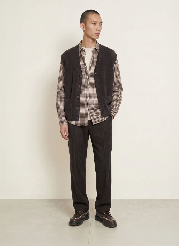 NN.07 Gilet en maille MARRON FONCÉ
