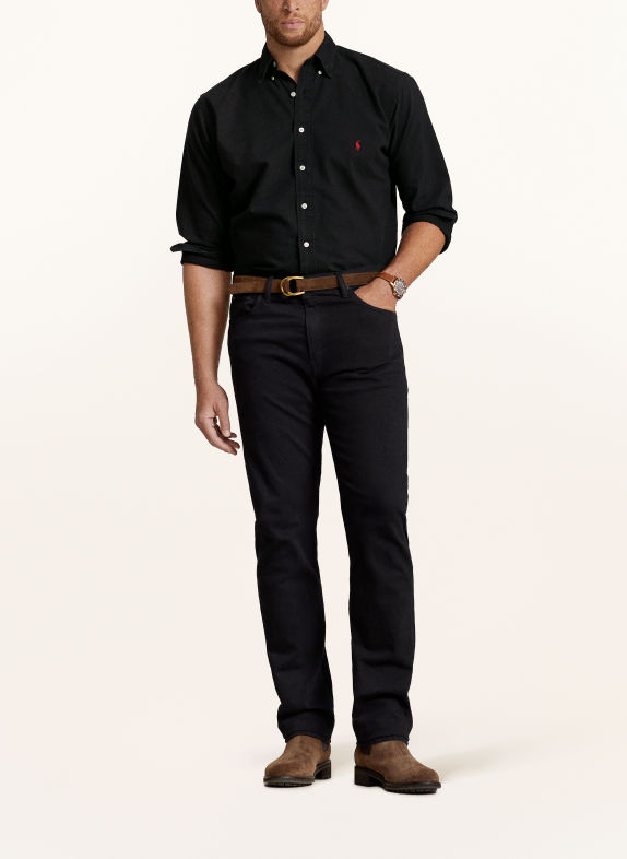 POLO RALPH LAUREN Big & Tall Overhemd Classic Fit ZWART / DONKERROOD