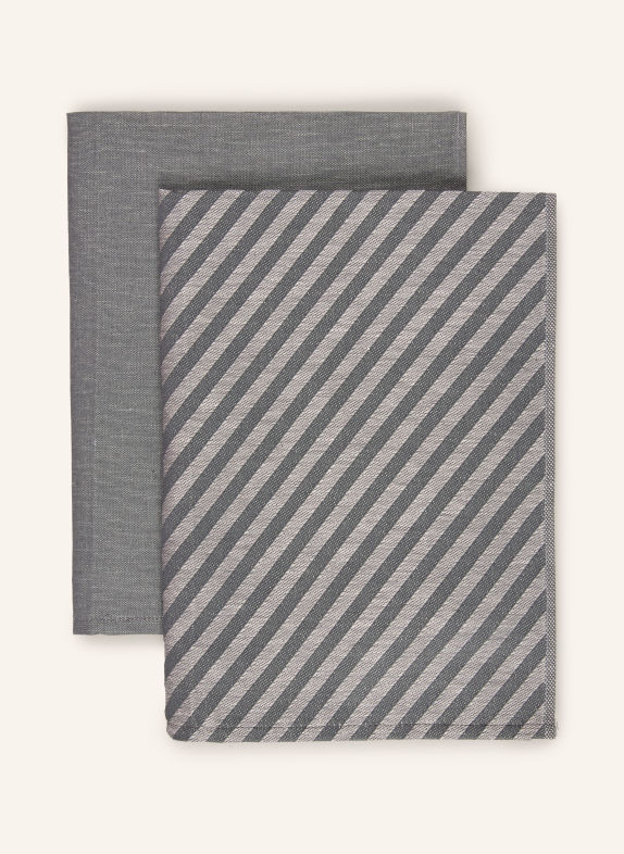 ROSS Set of 2 dish towels with linen GRAY / LIGHT GRAY / DARK GRAY