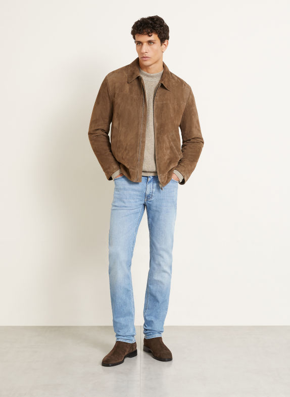 Brioni Lederjacke BRAUN