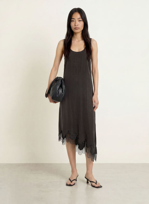MSCH COPENHAGEN Robe MSCHVICTORIA THEA avec dentelle NOIR