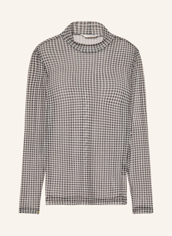 MSCH COPENHAGEN Longsleeve MSCHJANIE ILLENORA van mesh ZWART / WIT