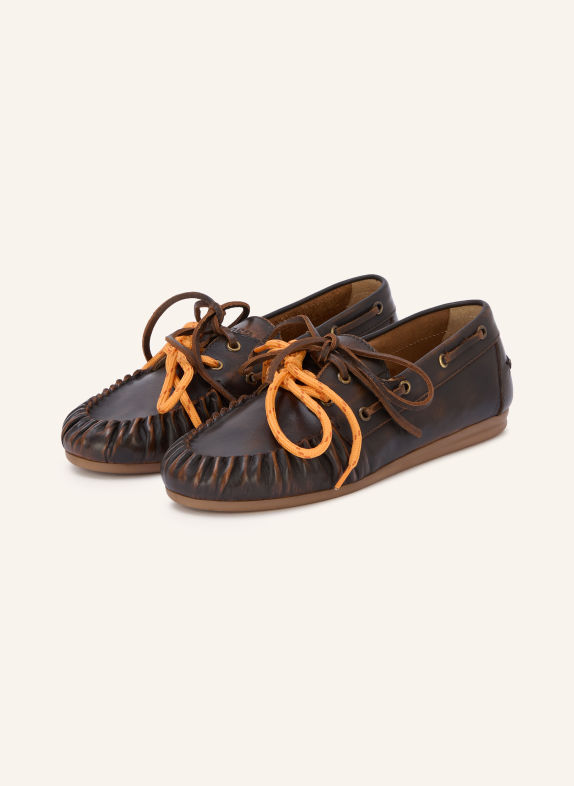 Posa Bootsschuhe DUNKELBRAUN / GOLD