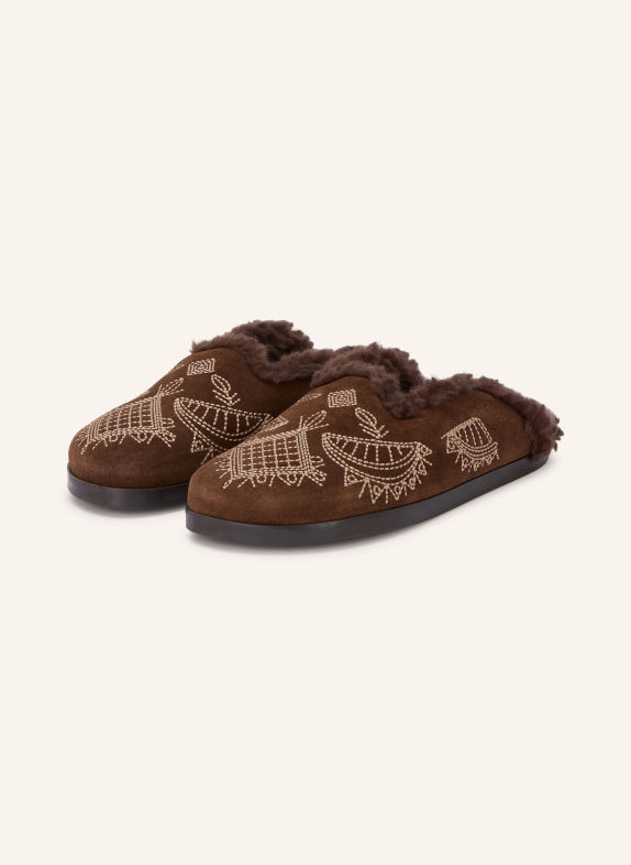Posa Mules DARK BROWN / BEIGE