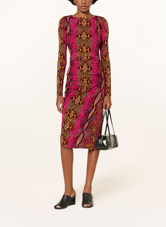 DIANE VON FURSTENBERG Jerseyjurk DARRIUS ROZE / DONKERROOD / GEEL
