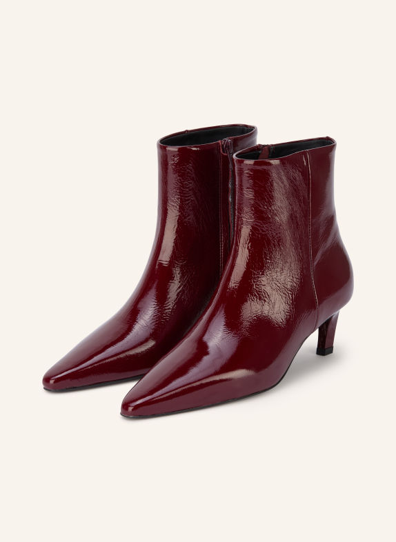 MRS & HUGS Patent leather ankle boots DARK RED