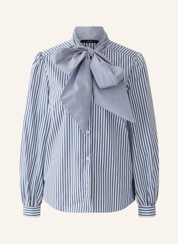 oui Schluppenbluse BLAU / WEISS