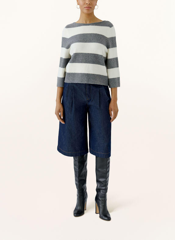 oui Trui met 3/4-mouwen GRIJS / WIT