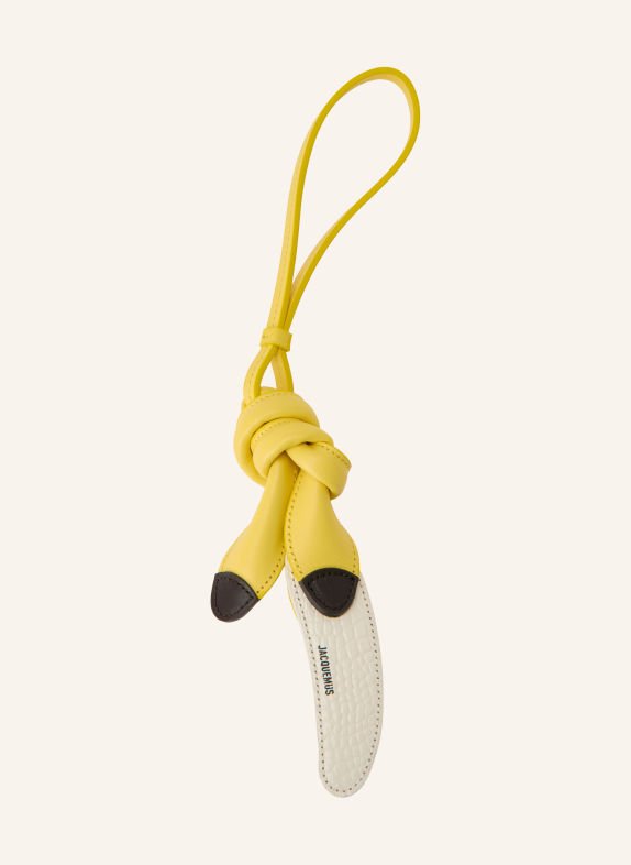 JACQUEMUS Taschenanhänger LE BANANE KEYRING GELB / DUNKELBRAUN / CREME