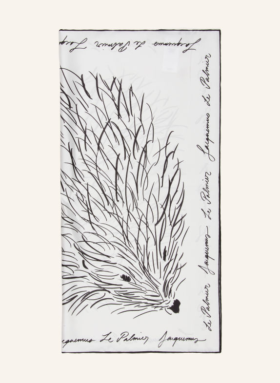 JACQUEMUS Silk Scarf LE FOULARD HERISSON WHITE / BLACK