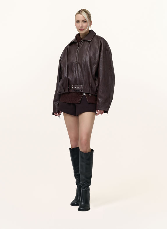 LeGer Studio Jacke CONSTANCE in Lederoptik DUNKELBRAUN