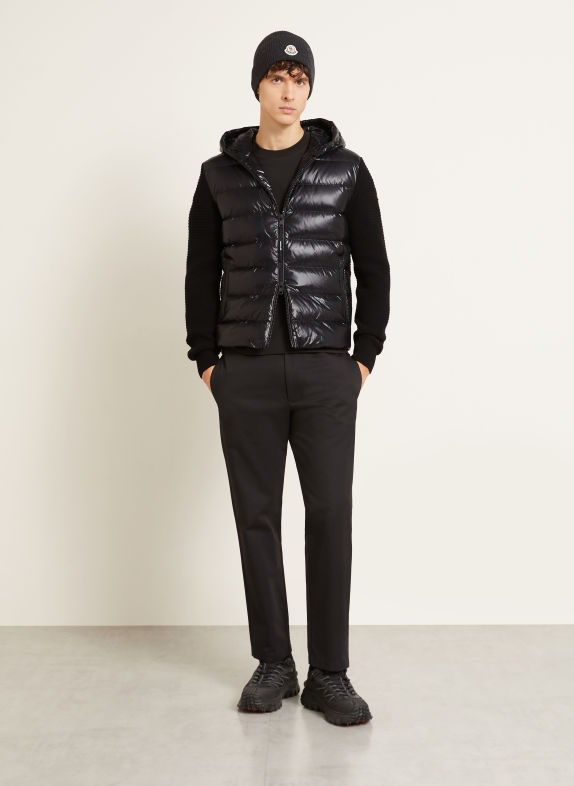 MONCLER Lightweight down jacket in a blend of materials BLACK