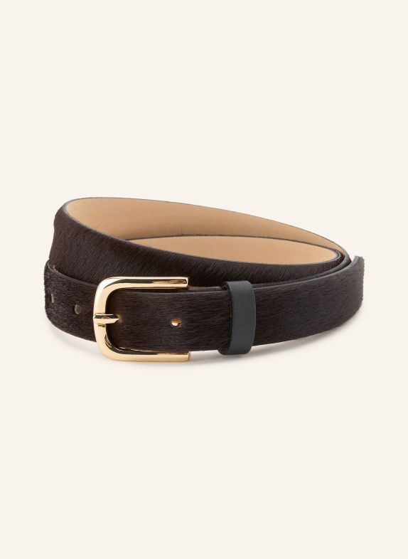 BRAX Leather belt DARK BROWN / GOLD