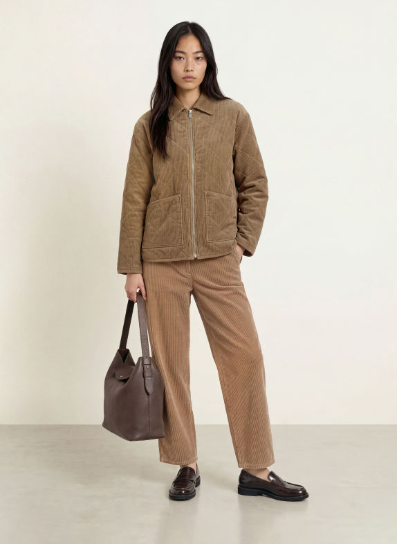 OPUS Overjacket HEKORDI aus Cord HELLBRAUN