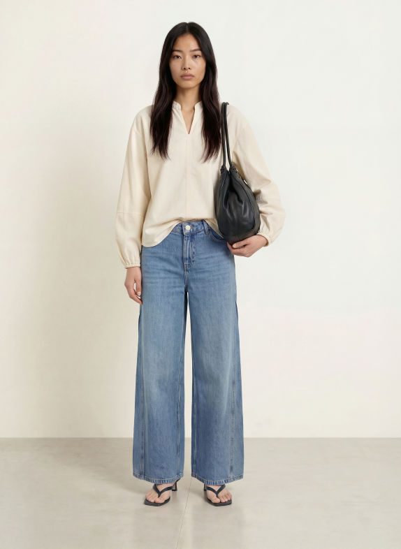 OPUS FLANDO Corduroy Shirt blouse CREAM