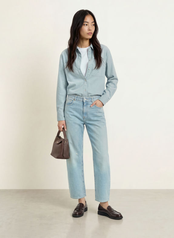 OPUS FRONNA corduroy shirt blouse BLUE GRAY