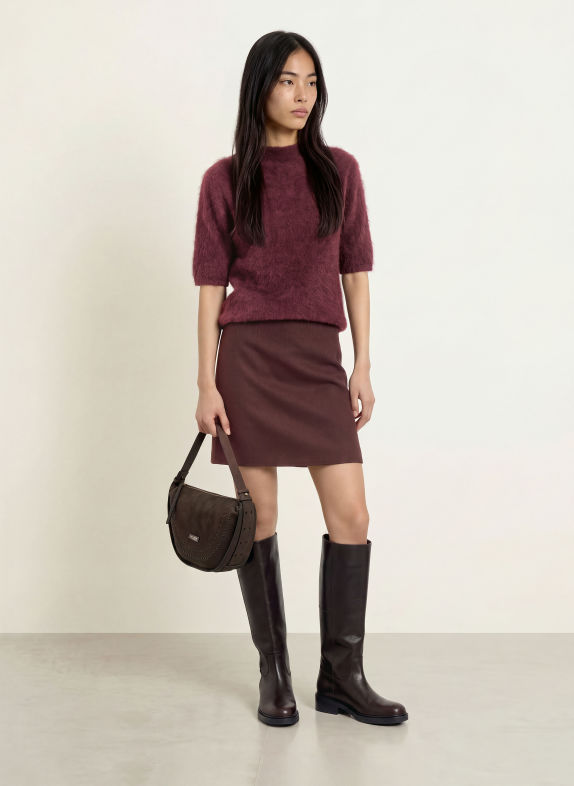 someday Strickshirt TAMIA aus Cashmere DUNKELBRAUN
