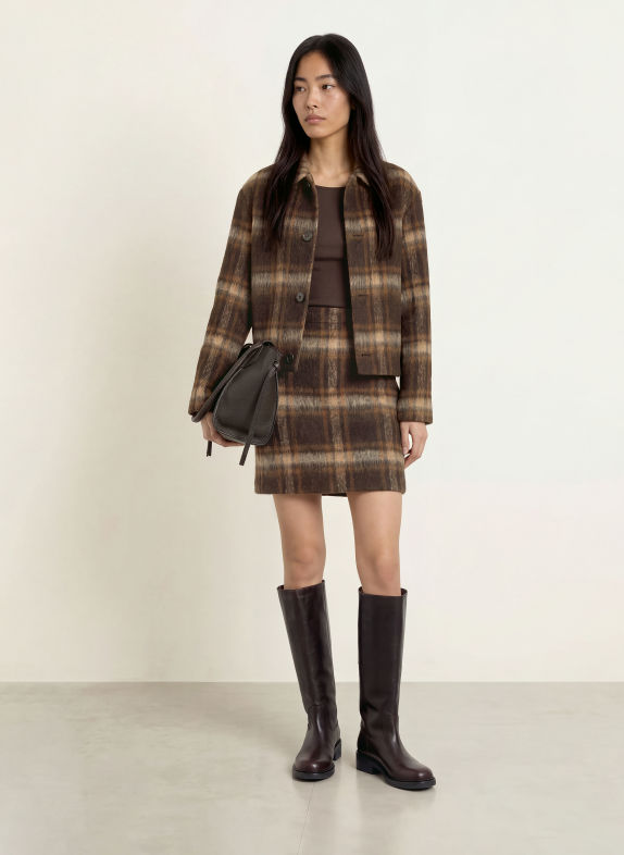 OPUS Rok RAVENNA MARRON FONCÉ / CAMEL / CRÈME
