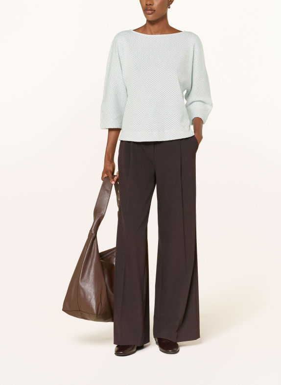 OPUS SASSONI-trui met 3/4-mouwen BLAUWGRIJS / WIT