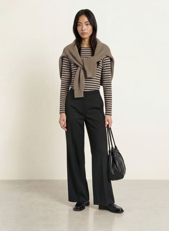 Marc O'Polo Longsleeve BEIGE / MARRON FONCÉ