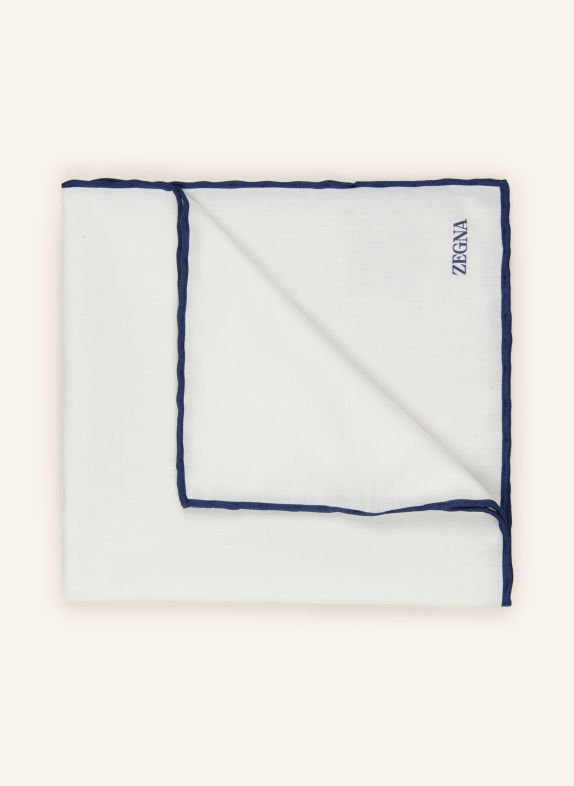ZEGNA Einstecktuch WEISS / DUNKELBLAU
