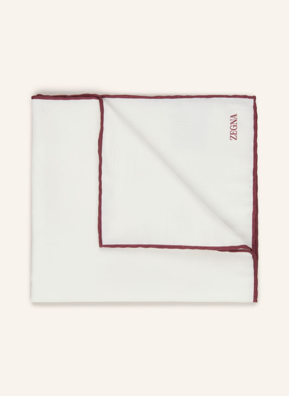 ZEGNA Einstecktuch WEISS / DUNKELROT