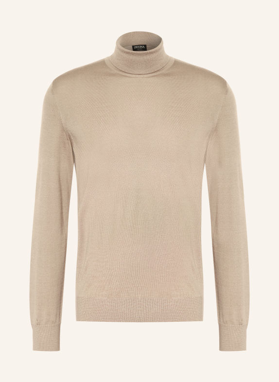 ZEGNA Rollkragenpullover mit Cashmere BEIGE