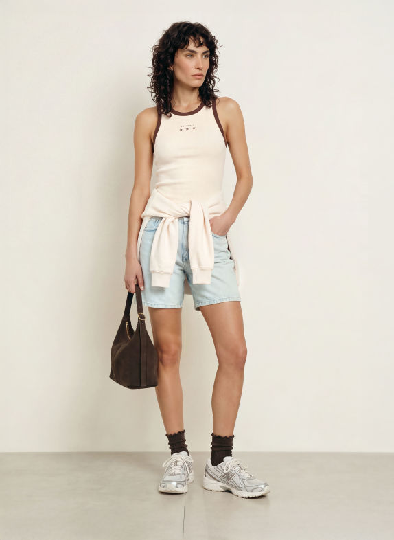 OH APRIL DARA Top ECRU / BROWN
