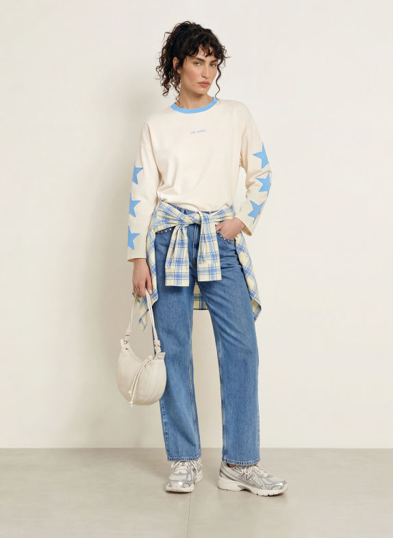 OH APRIL VENETIA Long-sleeve shirt ECRU / BLUE