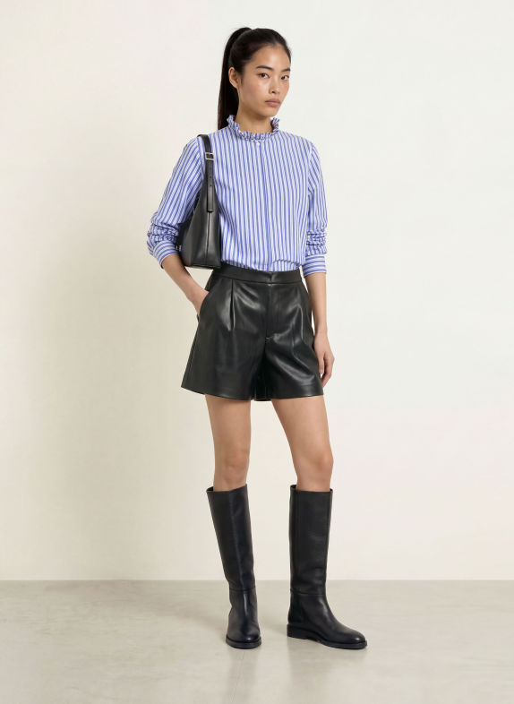 Rich & Royal Blouseshirt met ruches BLAUW / DONKERBLAUW / WIT