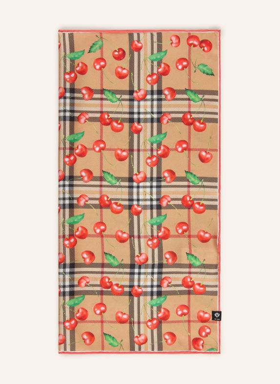 FRAAS Zijden sjaal BEIGE / ROOD / GROEN