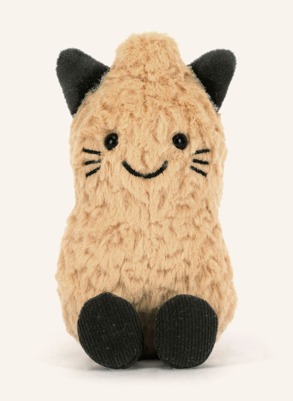 Jellycat Pluche speelgoed AMUSEABLES PEANUT CAT OUTFIT LICHTBRUIN / ZWART