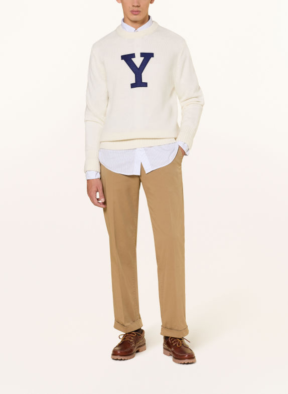 GANT Merino Wool Sweater CREAM / DARK BLUE