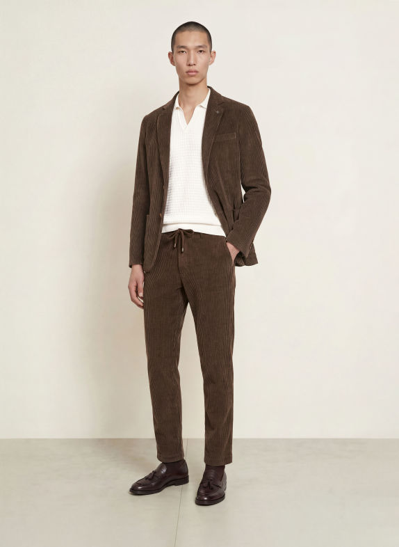 DISTRETTO 12 TORINO YORK Extra Slim Fit Cord Pants 0027 MORO