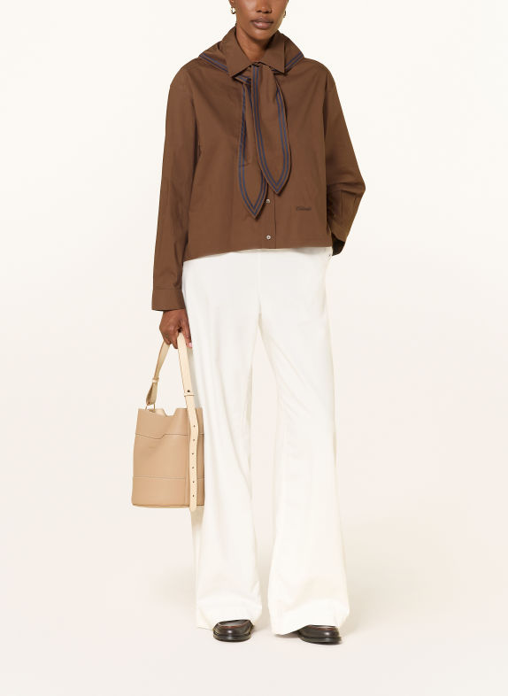 CLAUDIE PIERLOT Hemdbluse mit abnehmbarem Tuch BRAUN