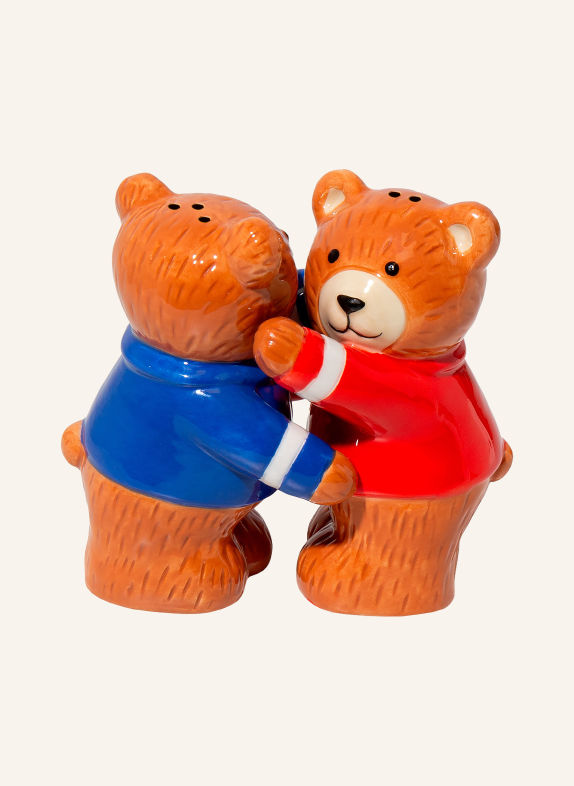 DOIY Salz- und Pfefferstreuer TEDDY BRAUN / ROT / BLAU