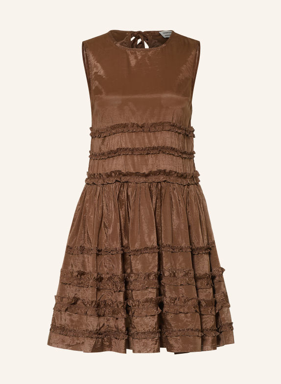 DAMSON MADDER. Kleid REED mit Rüschen BRAUN