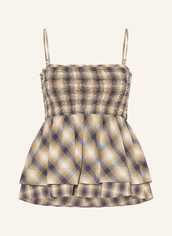 DAMSON MADDER. Blusentop AZALEA mit Rüschen BEIGE / ECRU / DUNKELBLAU