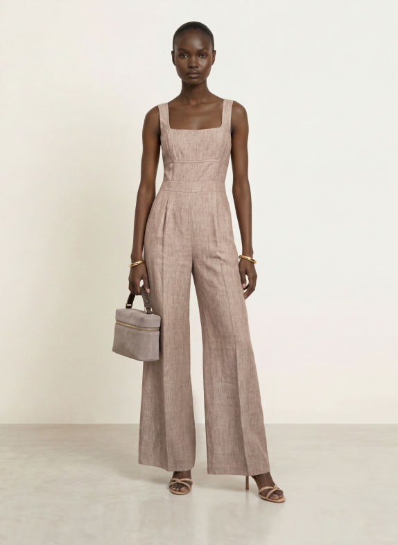 REISS Jumpsuit FLORA aus Leinen BEIGE