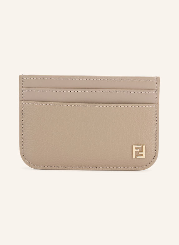 FENDI Etui na karty SZAROBRĄZOWY / ZŁOTY
