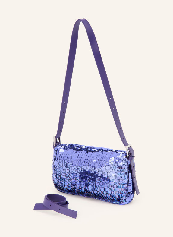 FENDI Handtasche BAGUETTE mit Pailletten LILA / SILBER