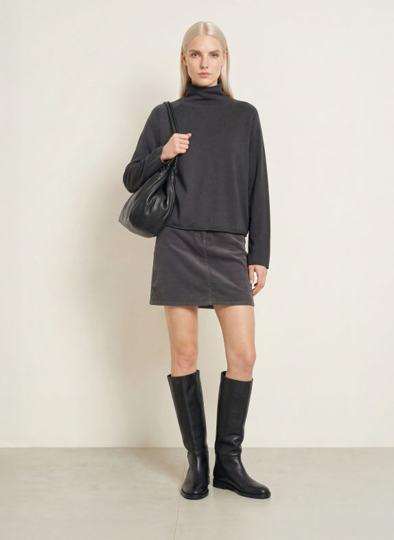 Marc O'Polo Velvet skirt DARK GRAY