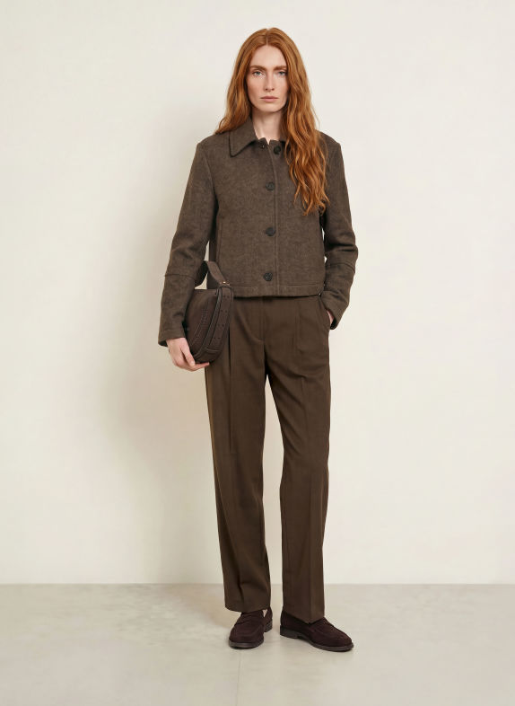 Marc O'Polo Kastenjacke BRAUN / OLIV