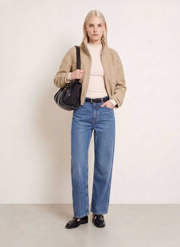 Marc O'Polo Boxy jacket made from Bouclé BEIGE