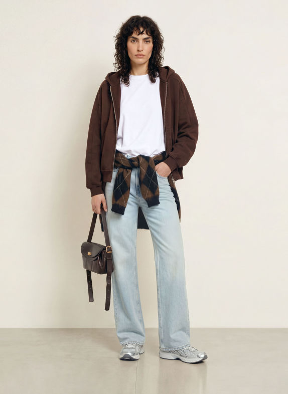 MRS & HUGS Zip-up sweatshirt DARK BROWN