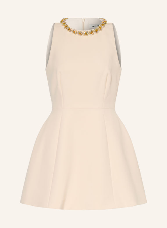SANDRO Kleid mit Schmucksteinen CREME
