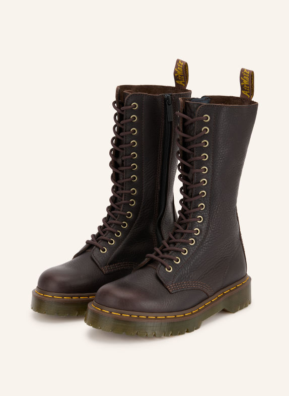 Dr. Martens Veterboots 1B99 BEX MARRON FONCÉ / GOUD / GEEL