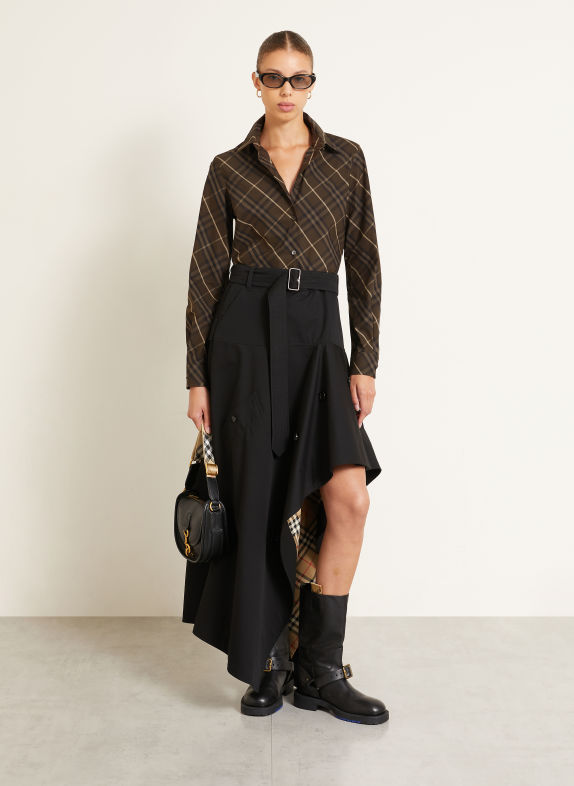 BURBERRY Hemdbluse SIMONE BRAUN / DUNKELBRAUN / BEIGE