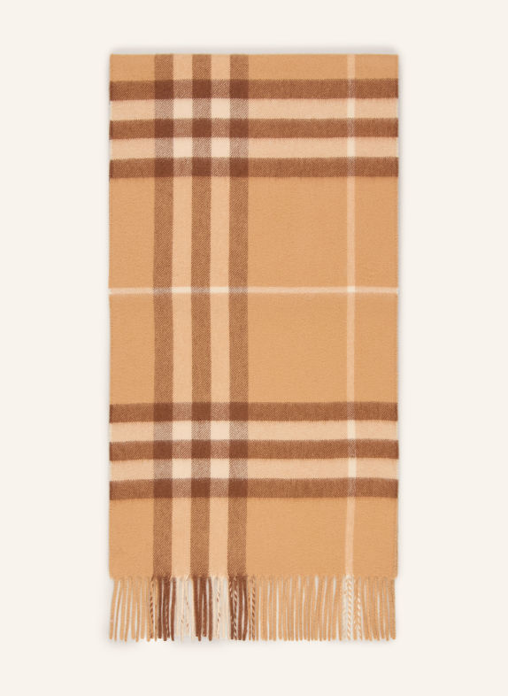BURBERRY Kashmir-tørklæde LYSEBRUN / BRUN / CREME